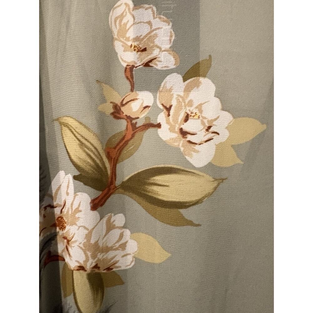 NWT City Chic Maxi Dress In Dusty Green Floral Size 18 Tie Waist Hi Low Flowy - Picture 3 of 12